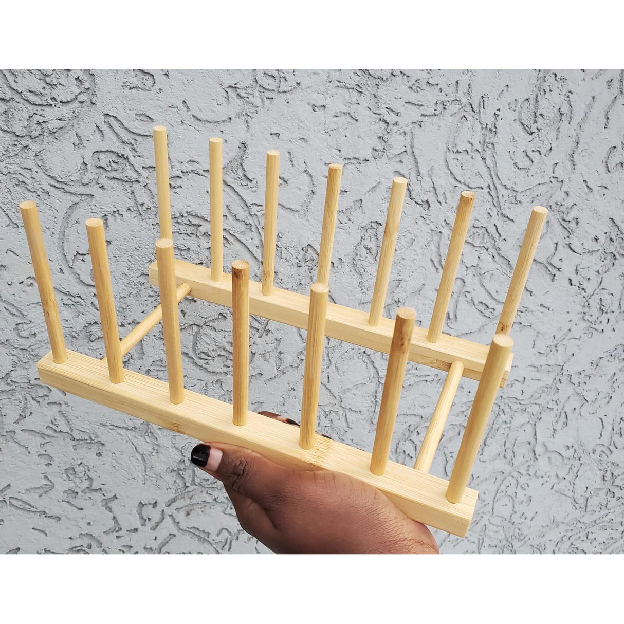 Bamboo Plate Holder Waterproof with 14 Plate Capacity