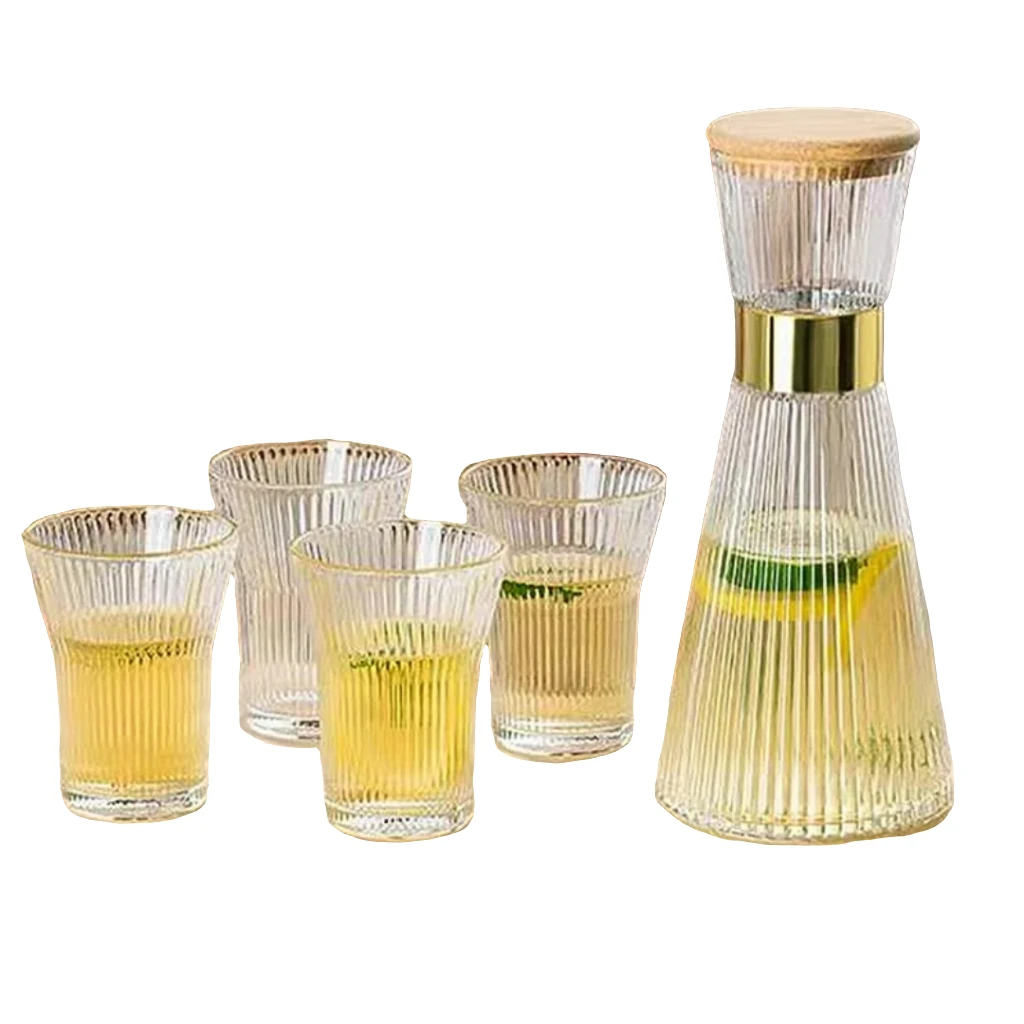 Baochum 7 Piece Clear Glass Water Set Water bottle Drinkware Sets