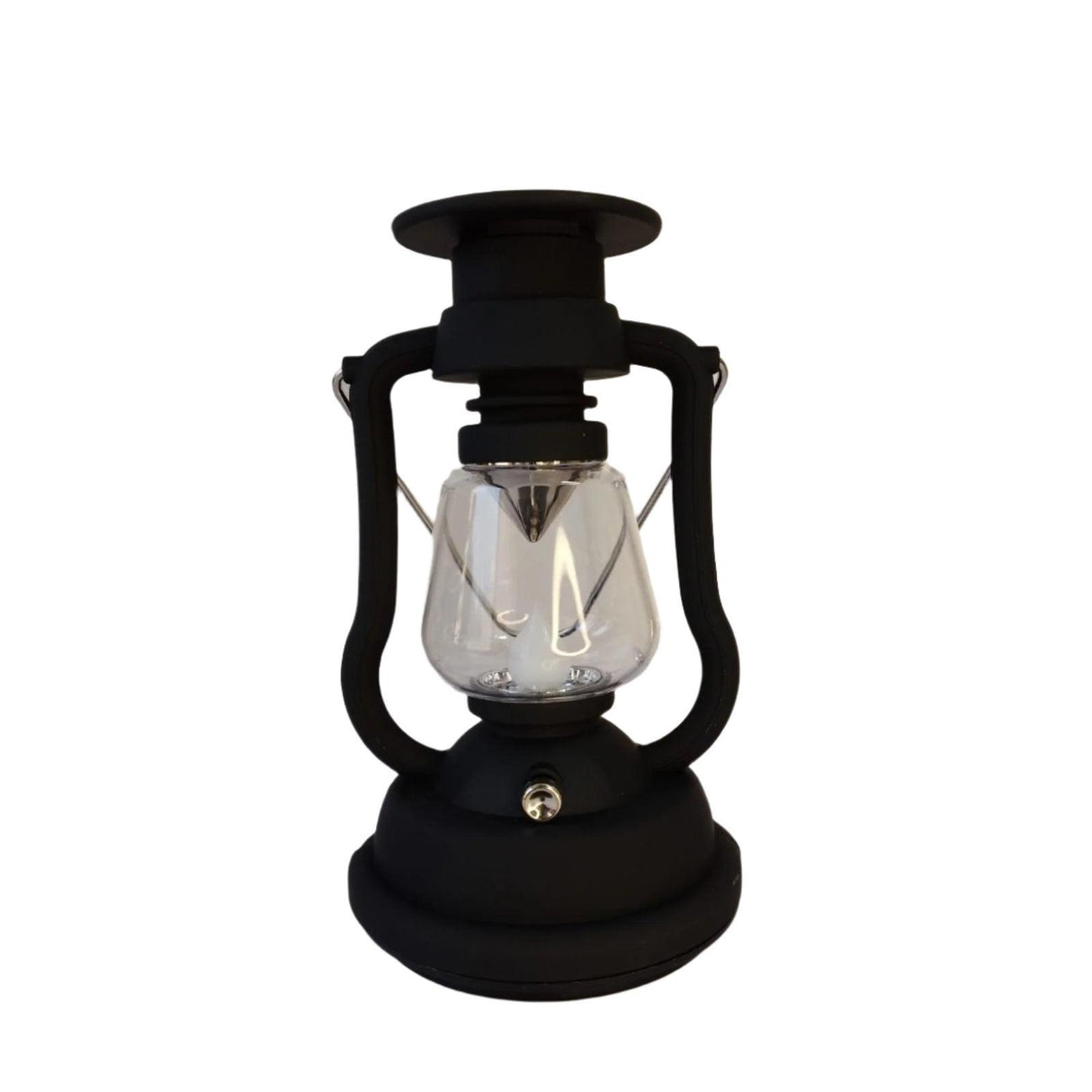 Battery Powered Rechargeable 3in1 Solar Rechargeable Manual Lantern Lamp | 1200mAh Battery, 5 Hour Working Time | Solar, USB, Hand Crank Charging | 18.4 cm x 10.8 cm | Brown (White Light) & Black (Warm Light)