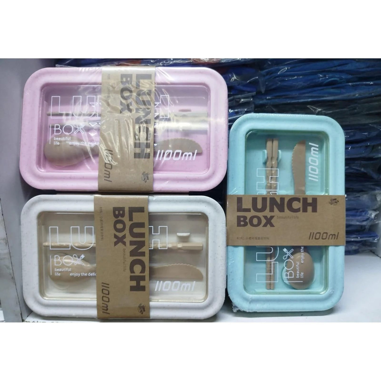 Bento Lunch Box with 2 Compartments & Chopsticks Lunch Boxes & Bottles Lunch Box Sets