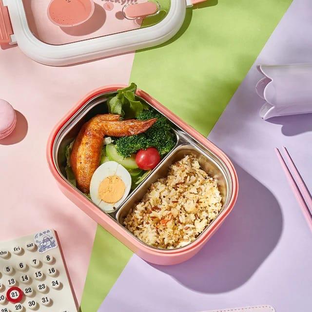 Bento Lunch Box with 2 Compartments and Soup Container–1000ml