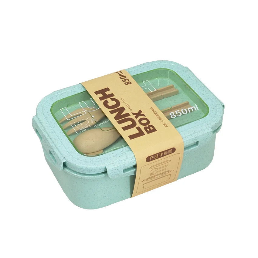 Bento Lunch Box with 2 Compartments and Spoons