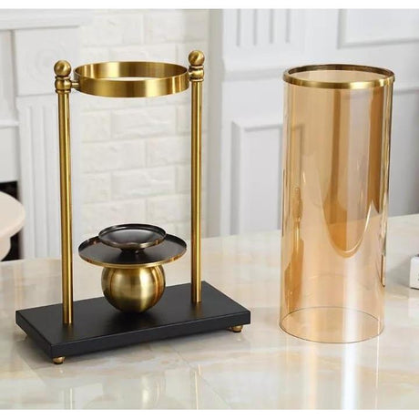 Big Nordic Golden Glass Hydroponic Vase | Elegant Flower Arrangement & Multifunctional Decor | 26x44cm