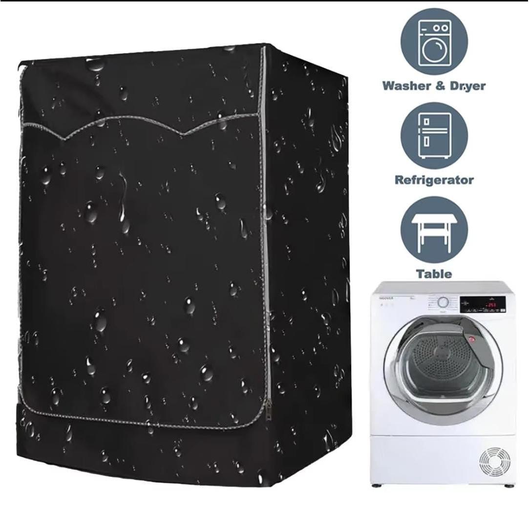 Black Waterproof Washing Machine Cover – Front Load – 12kg Fit – Heavy Duty Nylon