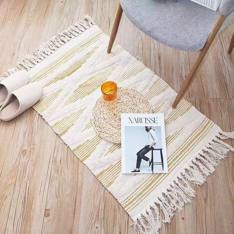 Bohemian Nordic Bedroom Rug – 60x120cm Area Rug with Tassels