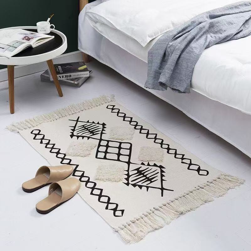 Bohemian Nordic Bedroom Rug – 60x120cm Area Rug with Tassels