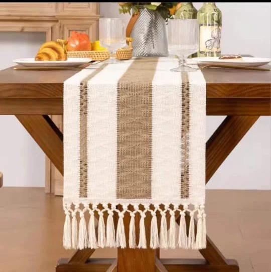 Bohemian Style Table Runner with Tassels 30×220cm Table runner Table Runners
