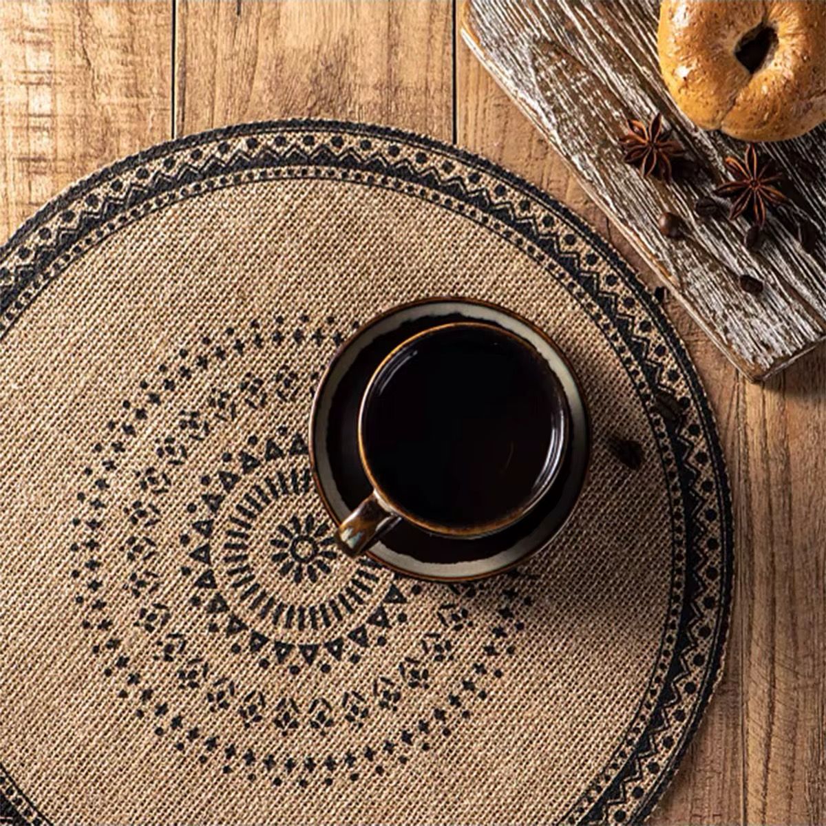 Boho Style Jute Table Place Mats for Dining and Decor