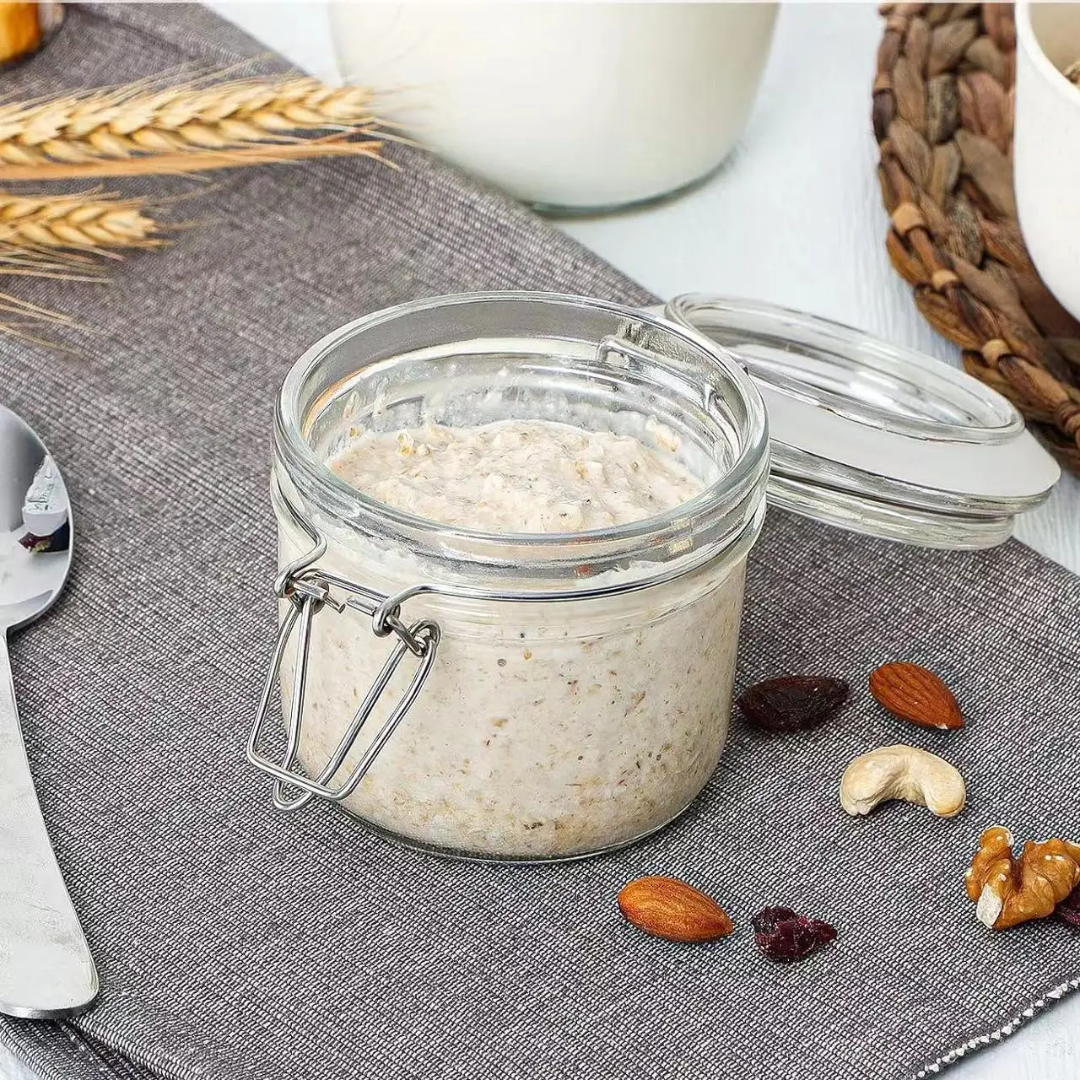 Bon Appetit Stylish Clip Style Glass Storage Jars | Leak Proof Borosilicate Glass | 0.25L to 1.5L Capacities