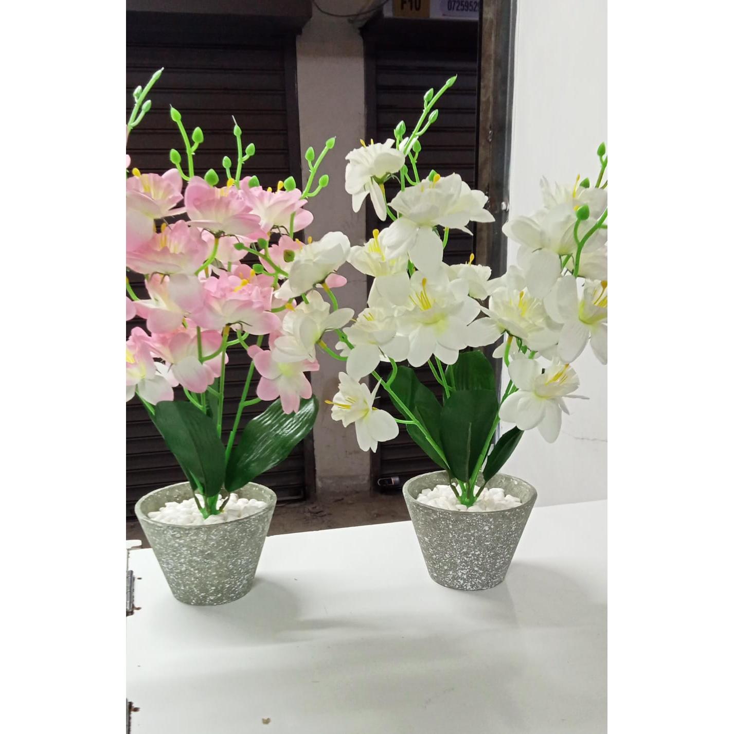 Bonsai Style Artificial Blossom Flowers | Elegant and Low Maintenance Potted Plants | Office Desktop Flowers | Dining Centerpieces | Airbnb Home Decoration