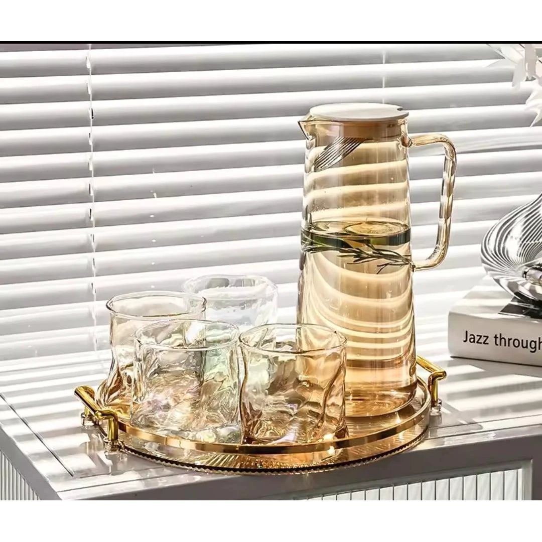 Borosilicate Glass Jar Set 7 Piece Heat Resistant Drinkware Collection