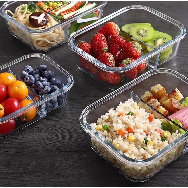 Borosilicate Glass Microwavable Food Containers – Leakproof & Heat-Resistant (1050ml) Lunch Containers