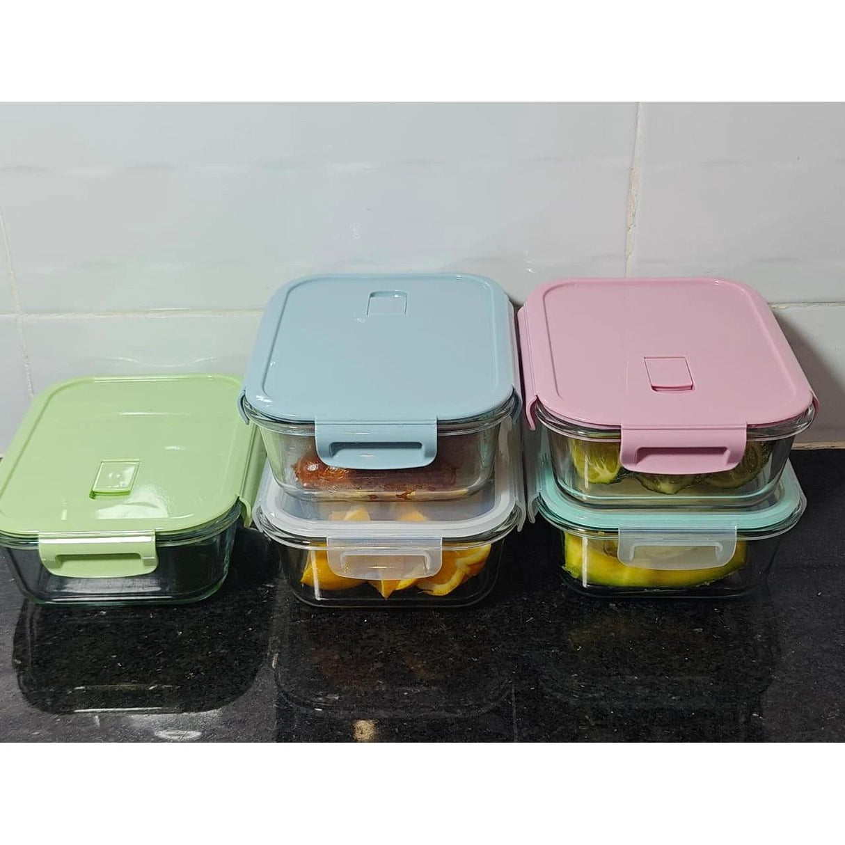 Borosilicate Glass Microwavable Food Containers – Leakproof & Heat-Resistant (1050ml) Lunch Containers