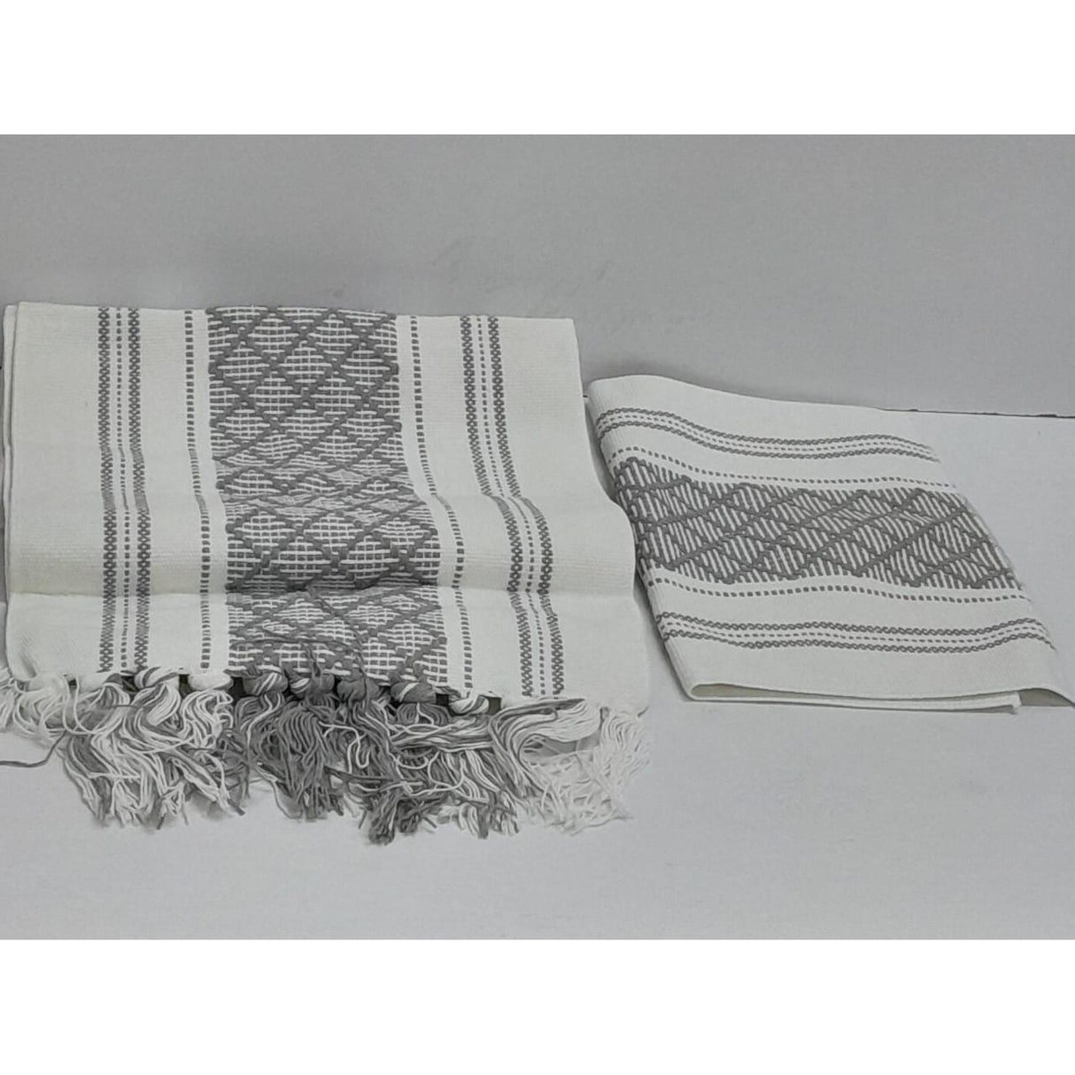 Braided Woven Textured Table Runner with Tassels + 6pcs Mats – Multiple Colours