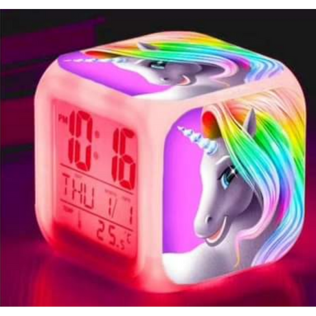 Cartoon Themed Color Changing LED Smart Alarm Clock Digital Desk Clock