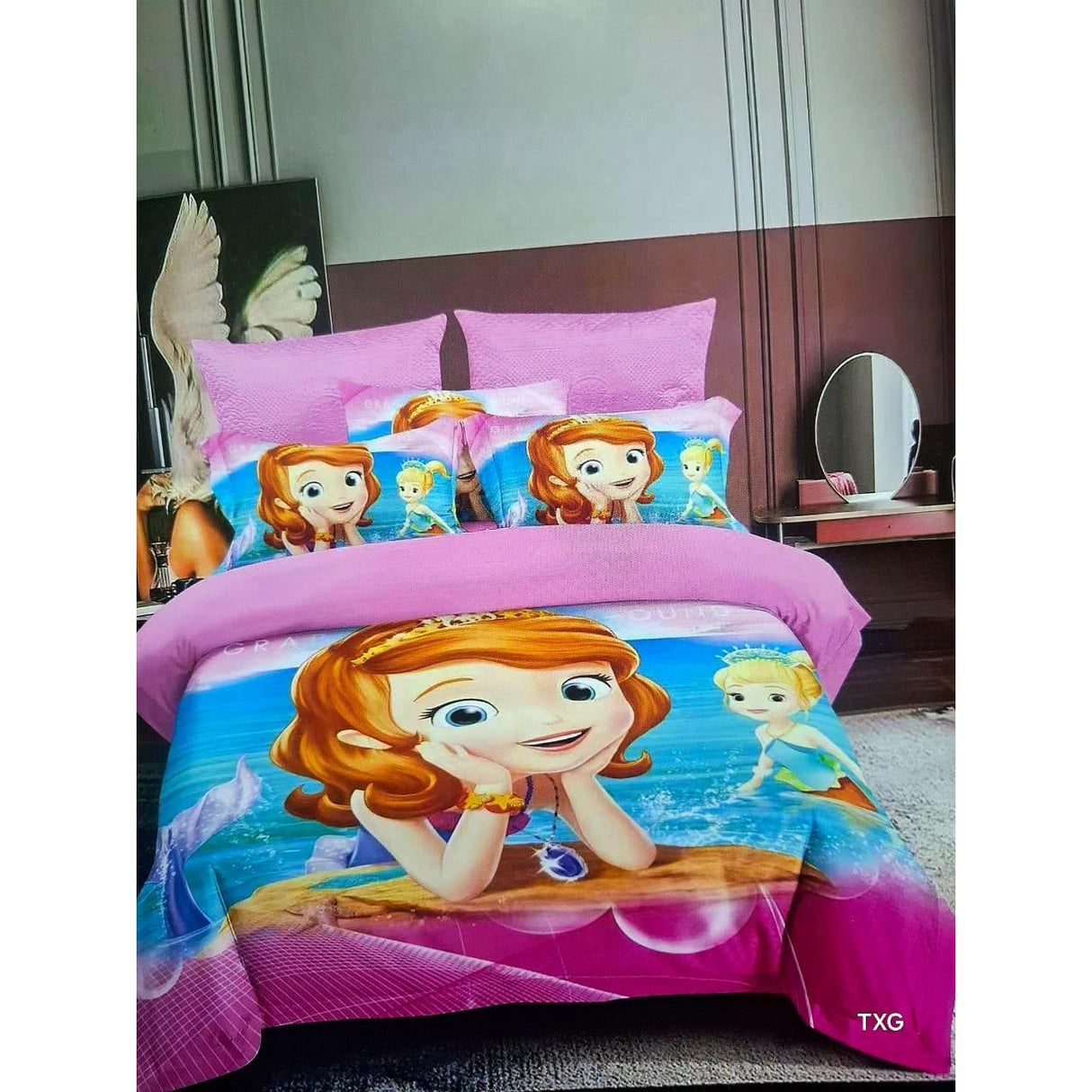 Cartoon Themed Duvet Set 4x6 ft (1 Duvet, 1 Bedsheet, 1 Pillowcase)