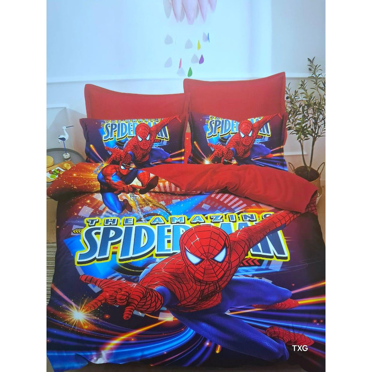 Cartoon Themed Duvet Set 4x6 ft (1 Duvet, 1 Bedsheet, 1 Pillowcase)