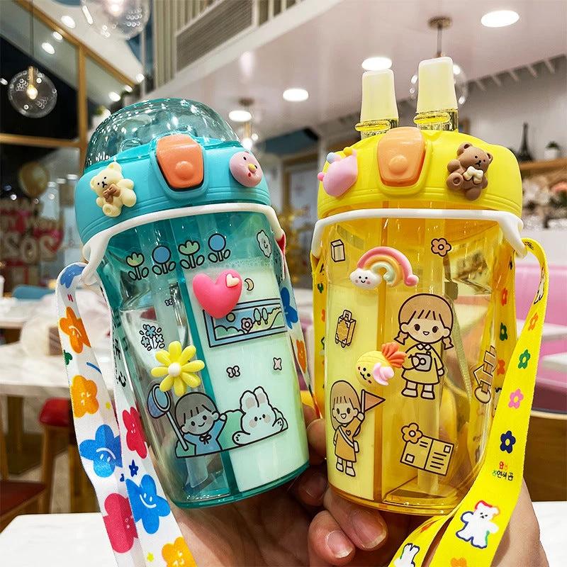 Cartoon Themed Partitioned Water Bottle 430ml Kid essentials Water Bottles