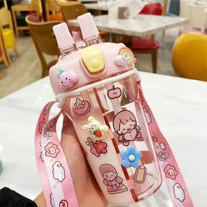 Cartoon Themed Partitioned Water Bottle 430ml Kid essentials Water Bottles