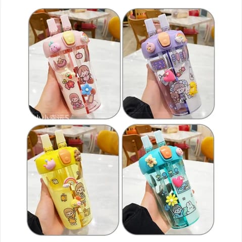 Cartoon Themed Partitioned Water Bottle 430ml