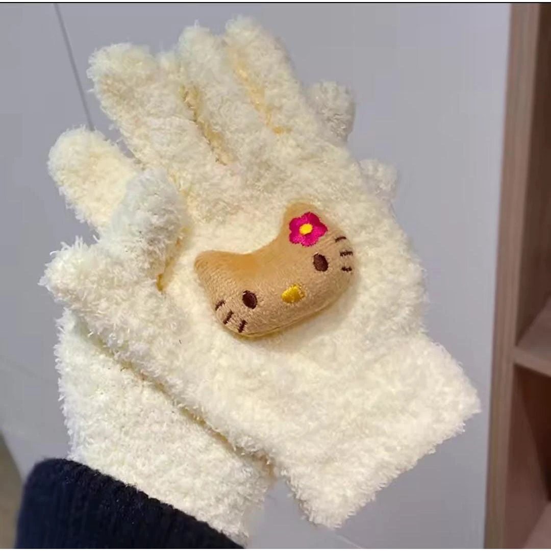 Cartoon Themed Woolen Winter Gloves for Kids and Adults Thermal Acrylic Knit Kids essential Gloves & Mittens