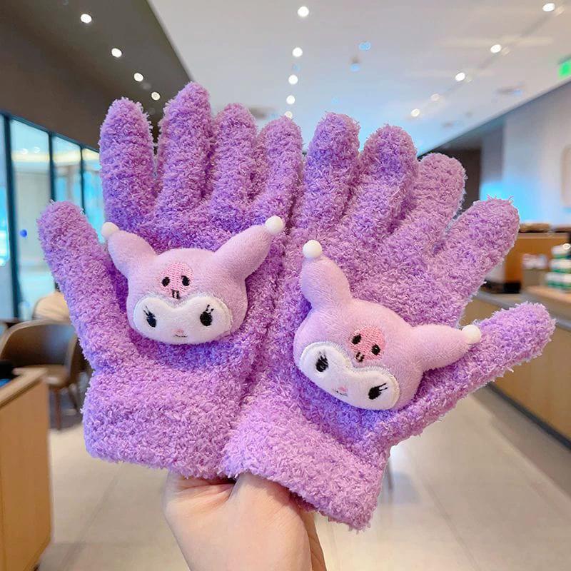 Cartoon Themed Woolen Winter Gloves for Kids and Adults Thermal Acrylic Knit Kids essential Gloves & Mittens