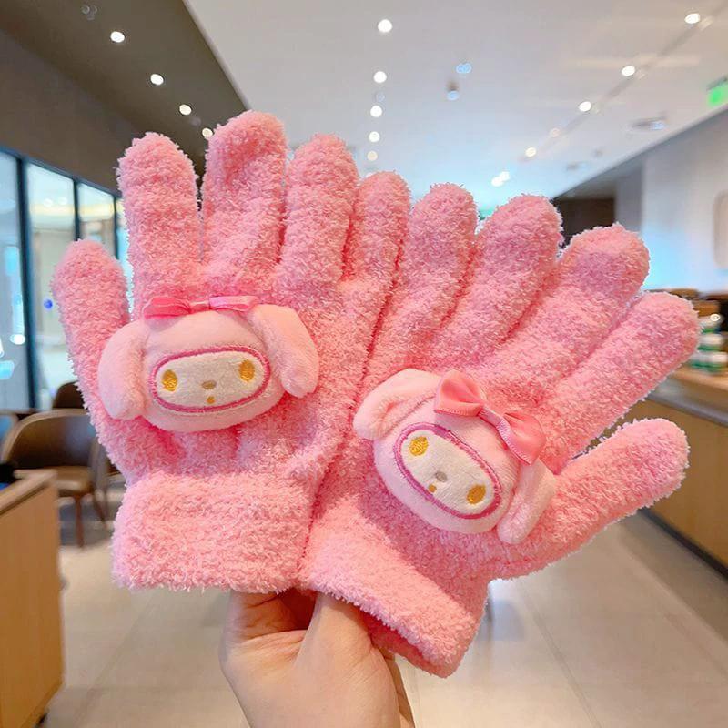 Cartoon Themed Woolen Winter Gloves for Kids and Adults Thermal Acrylic Knit Kids essential Gloves & Mittens