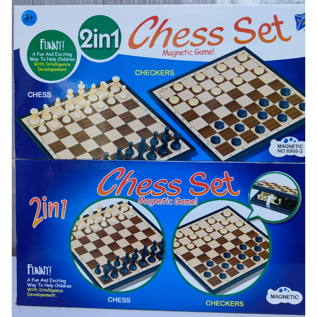 Chess & Checkers 2-in-1 Game Set for Kids and Family Mind Engagement