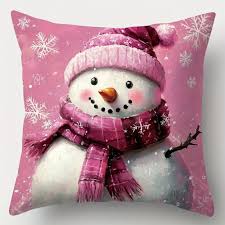 Christmas Themed Cushion Cover 45x45cm Decorative Pillow Case(A pair)