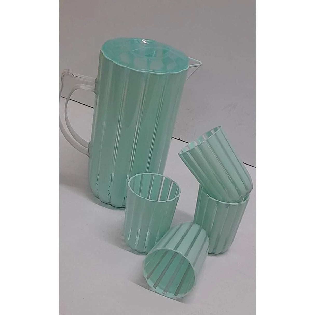 Classic Acrylic Water Set with 2000ml Jug and 250ml Glasses in Multiple Colors Mugs Drinkware Sets