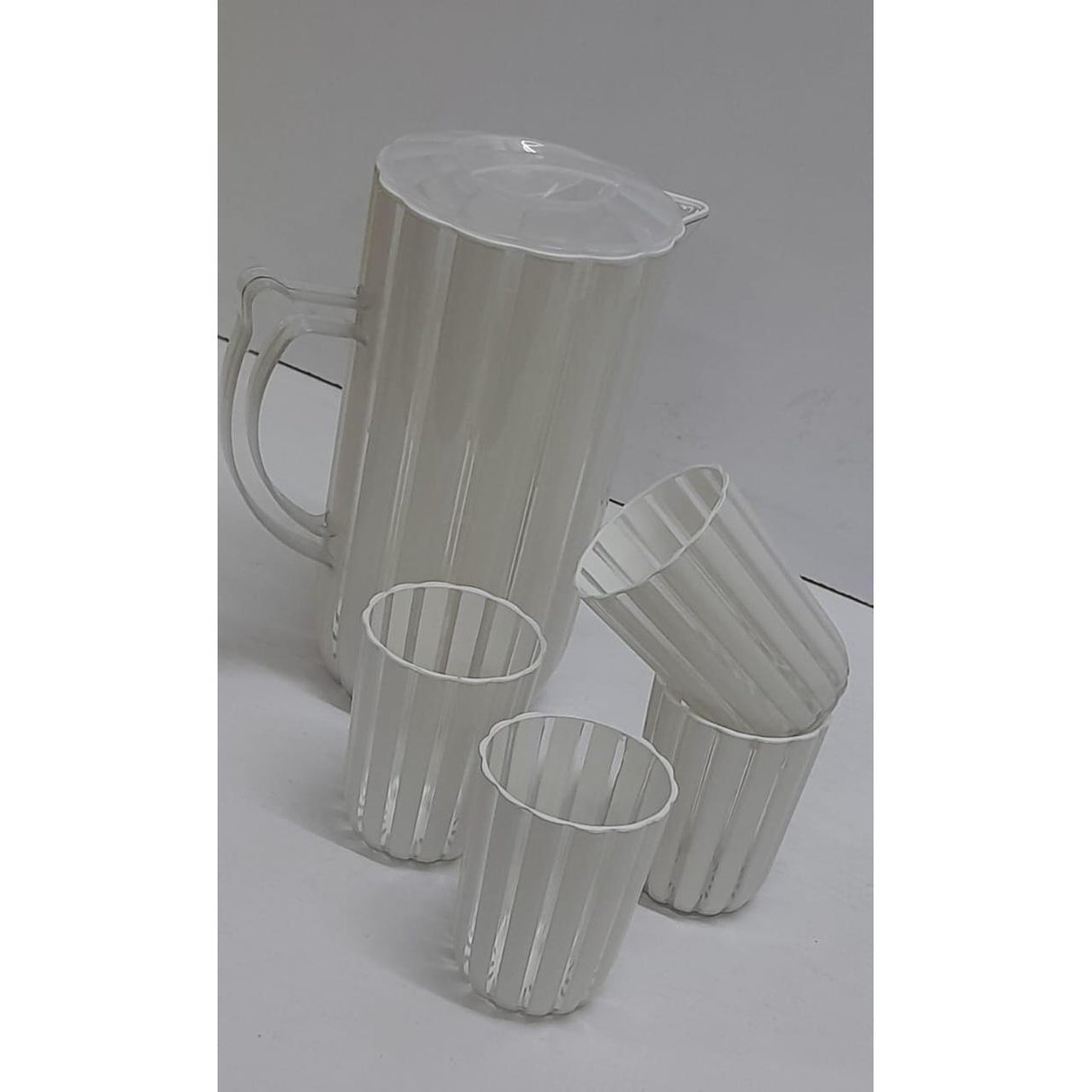 Classic Acrylic Water Set with 2000ml Jug and 250ml Glasses in Multiple Colors