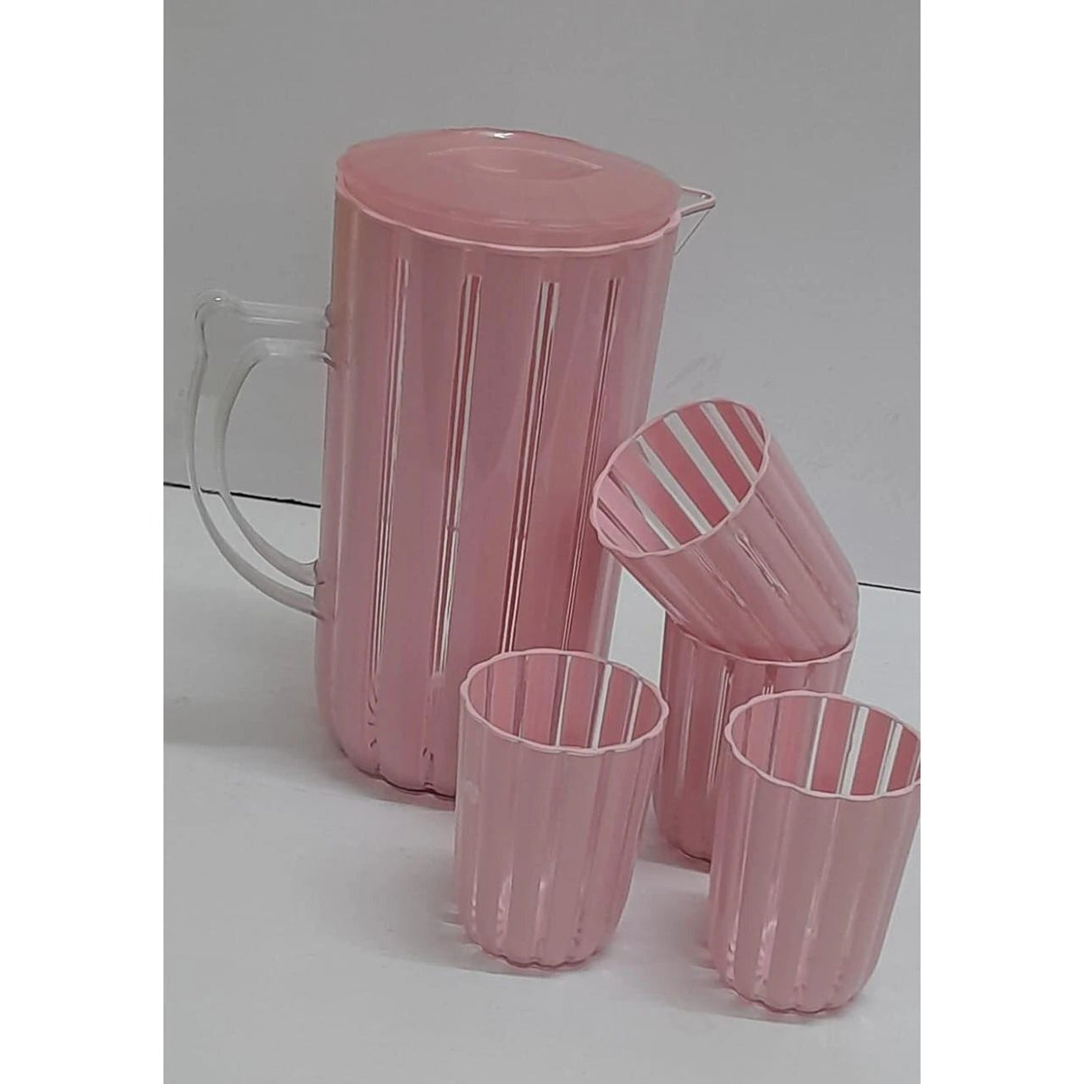 Classic Acrylic Water Set with 2000ml Jug and 250ml Glasses in Multiple Colors Mugs Drinkware Sets
