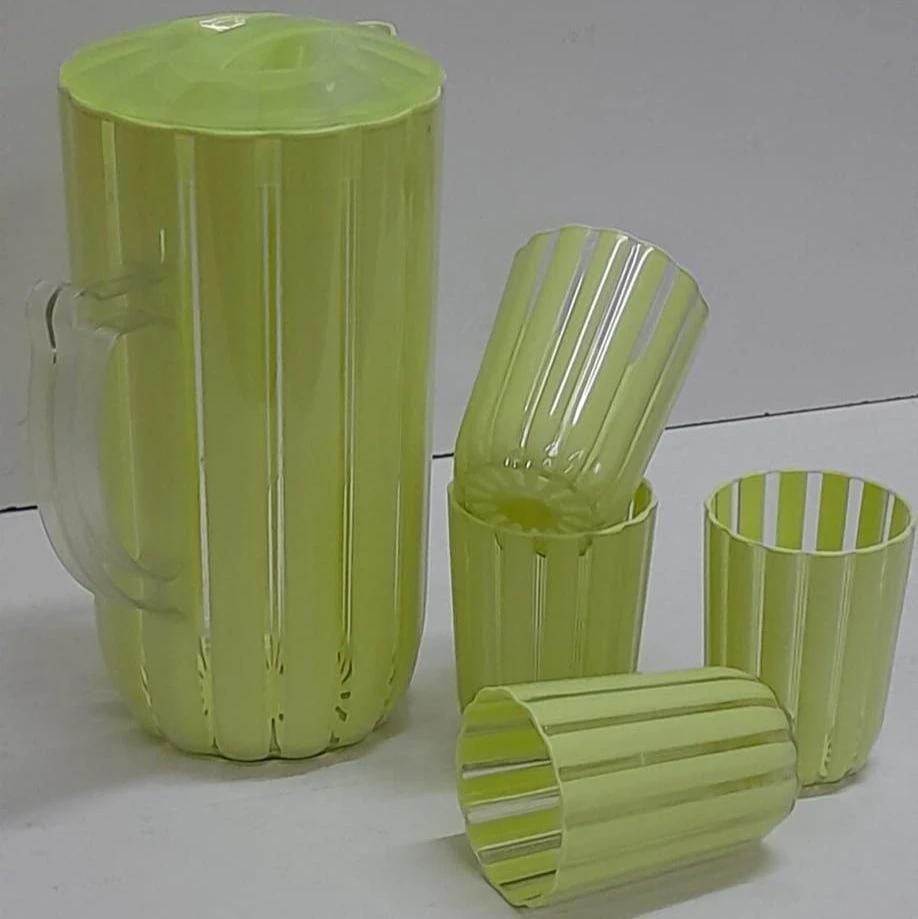 Classic Acrylic Water Set with 2000ml Jug and 250ml Glasses in Multiple Colors Mugs Drinkware Sets