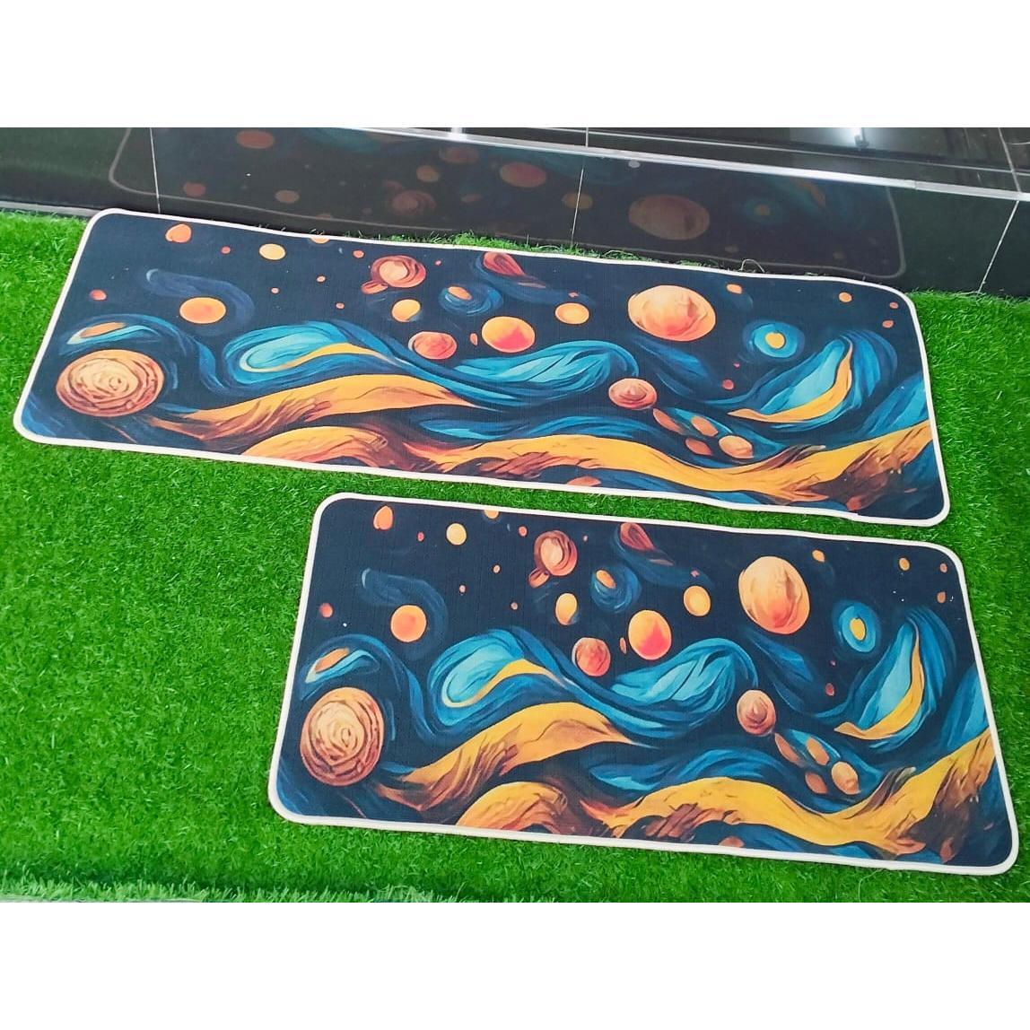 Classy 2 in 1 Rubber Kitchen Floor Mats Waterproof and Stain Resistant