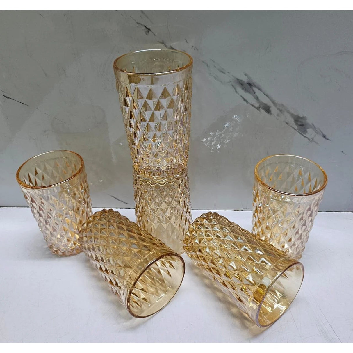 Coloured Heavy Gauge Thick Water Glass Set of 6pcs 260ml Glassware Mugs