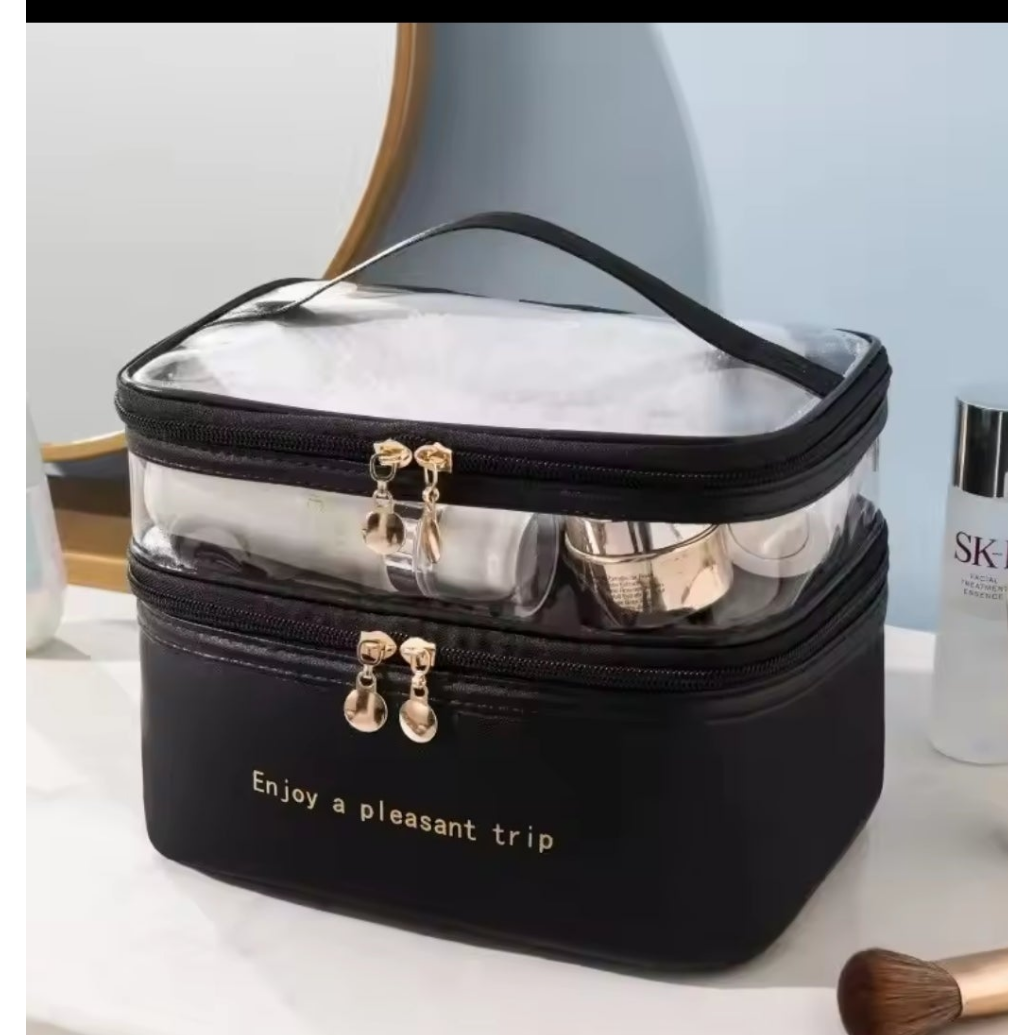 Compact Travel Toiletries and Makeup Bag Multi-Compartment Cosmetic Organizer