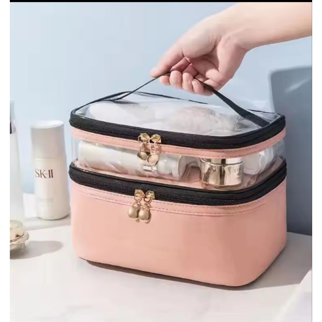 Compact Travel Toiletries and Makeup Bag Multi-Compartment Cosmetic Organizer