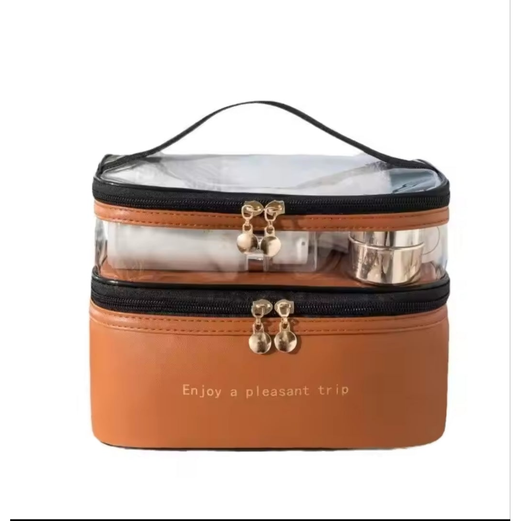 Compact Travel Toiletries and Makeup Bag Multi-Compartment Cosmetic Organizer