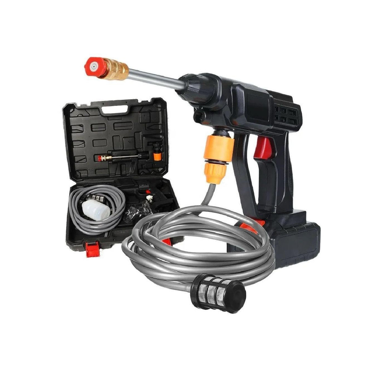 Cordless Electric Car Pressure Washer 48V Rechargeable Portable Power Cleaner with 8000mAh Battery and Carrying Case