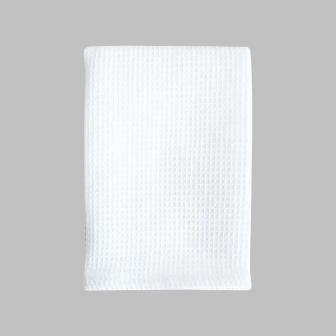 Cotton Plain Waffle Dish Towel Set of 2 Absorbent Quick-Drying Kitchen Towels