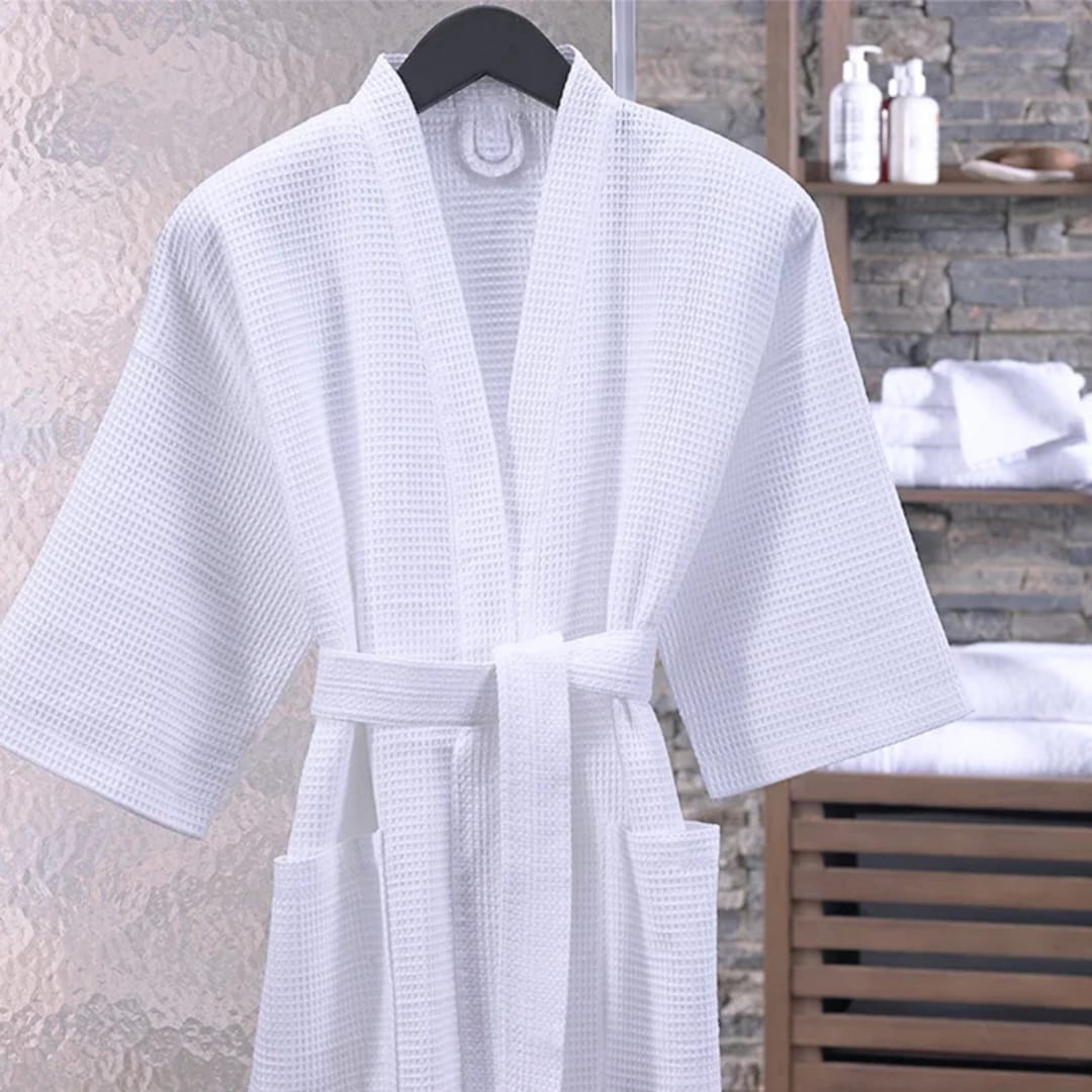 Cotton Waffle Bathrobe for Men and Women Soft, Lightweight & Absorbent