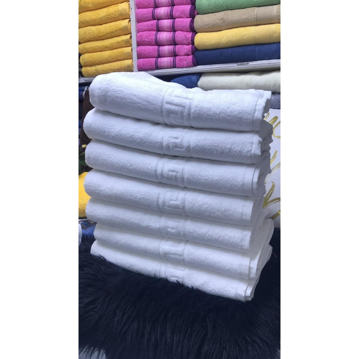 Cotton White Towels Medium Size 70cm x 140cm