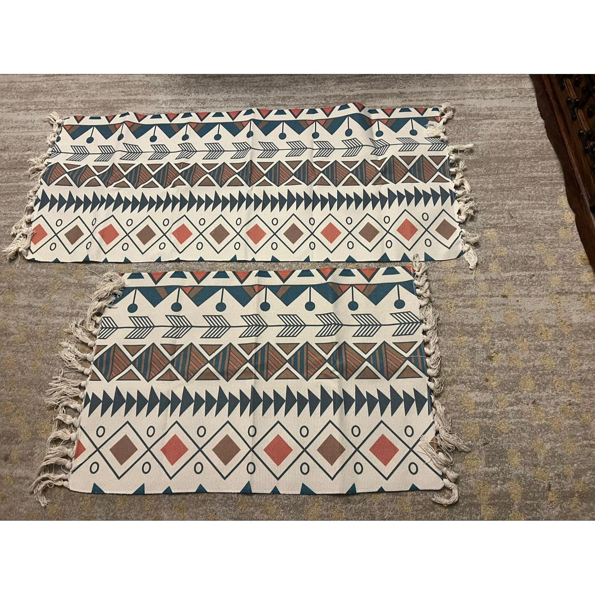 Cotton Woven Rugs for Home Decor Durable & Stylish Floor Mats (60x90cm, 60x130cm)