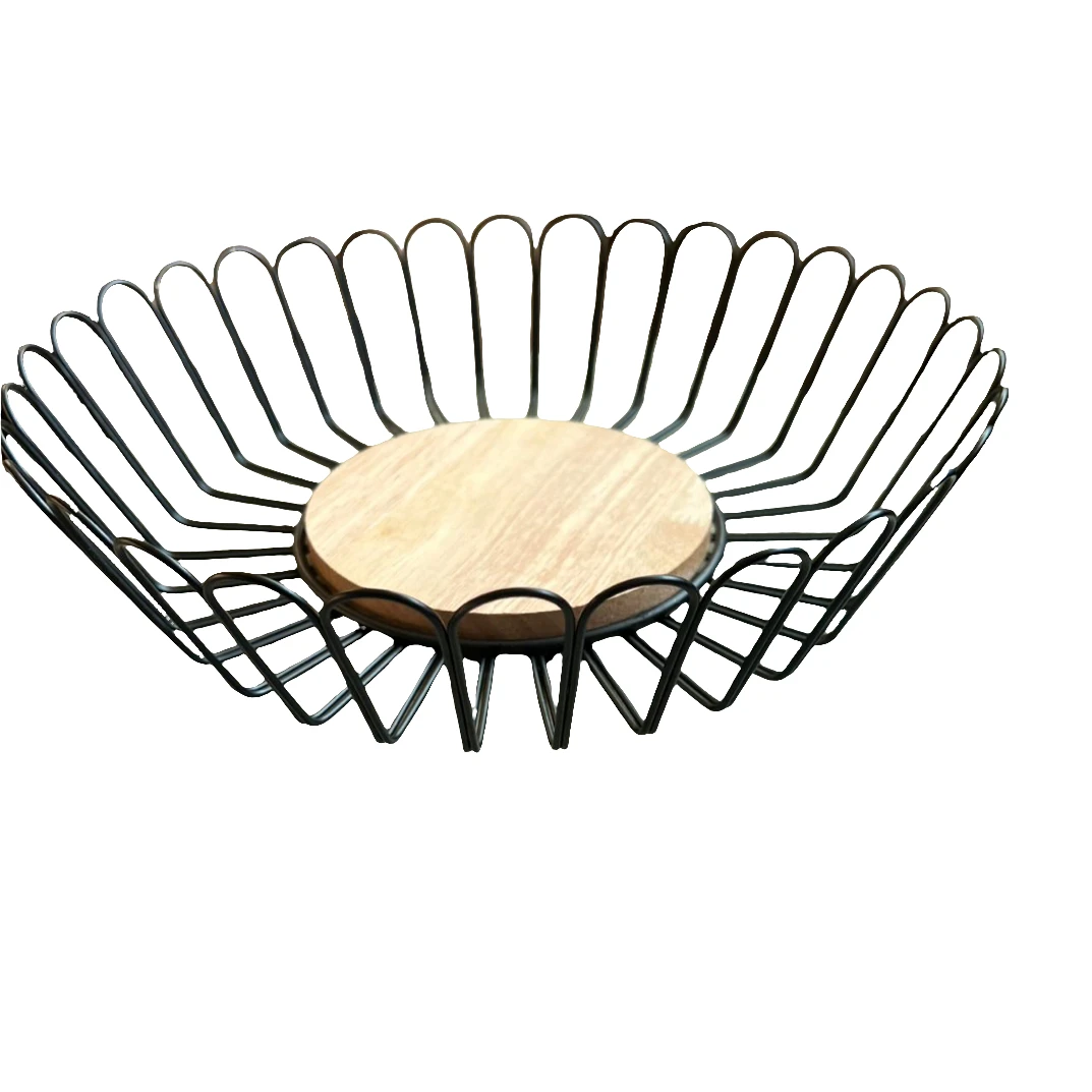 Creative Metal Fruit Bowl Basket Round Iron Fruit Plate Stand kitchen and dinning Kitchen Counter & Beverage Station Organizers