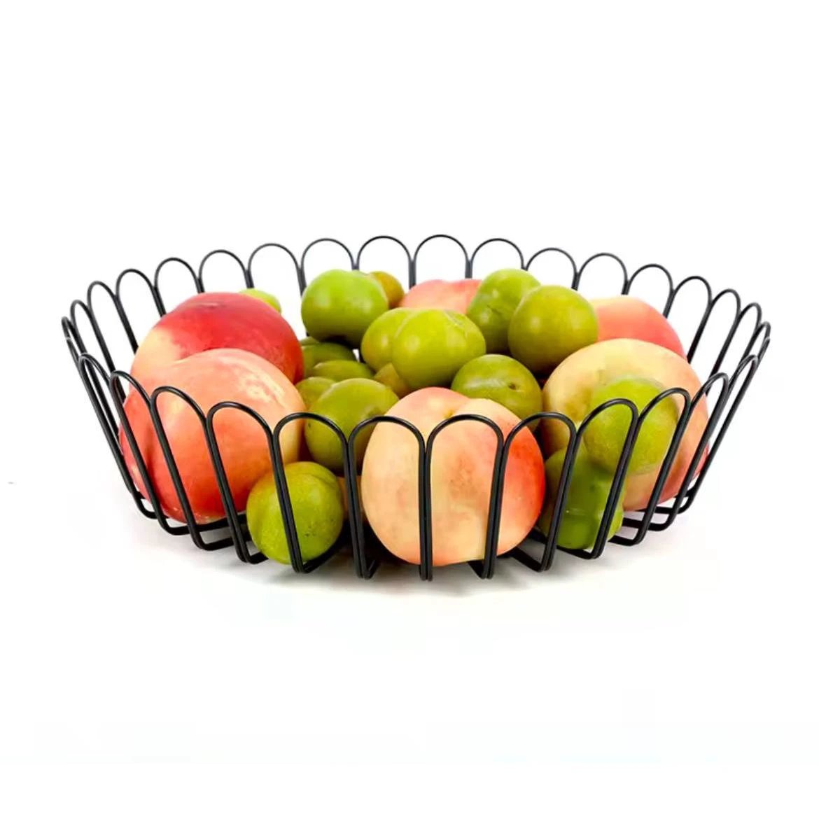 Creative Metal Fruit Bowl Basket Round Iron Fruit Plate Stand kitchen and dinning Kitchen Counter & Beverage Station Organizers