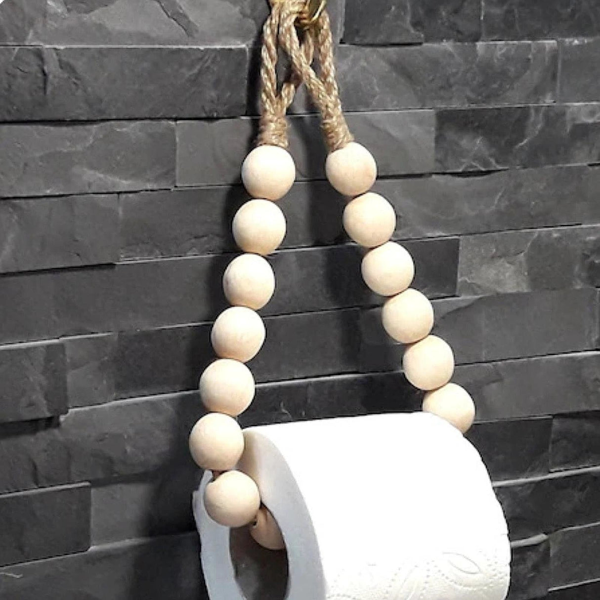 Creative Natural Wood Beaded Toilet Paper Roll Holder Toilet paper holder Toilet Paper Holders