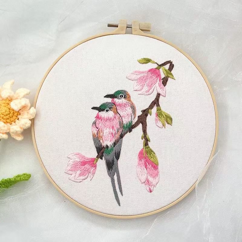 Cross Stitch Kit with Bamboo Embroidery Pavilion Hoop 20cm with User Manual
