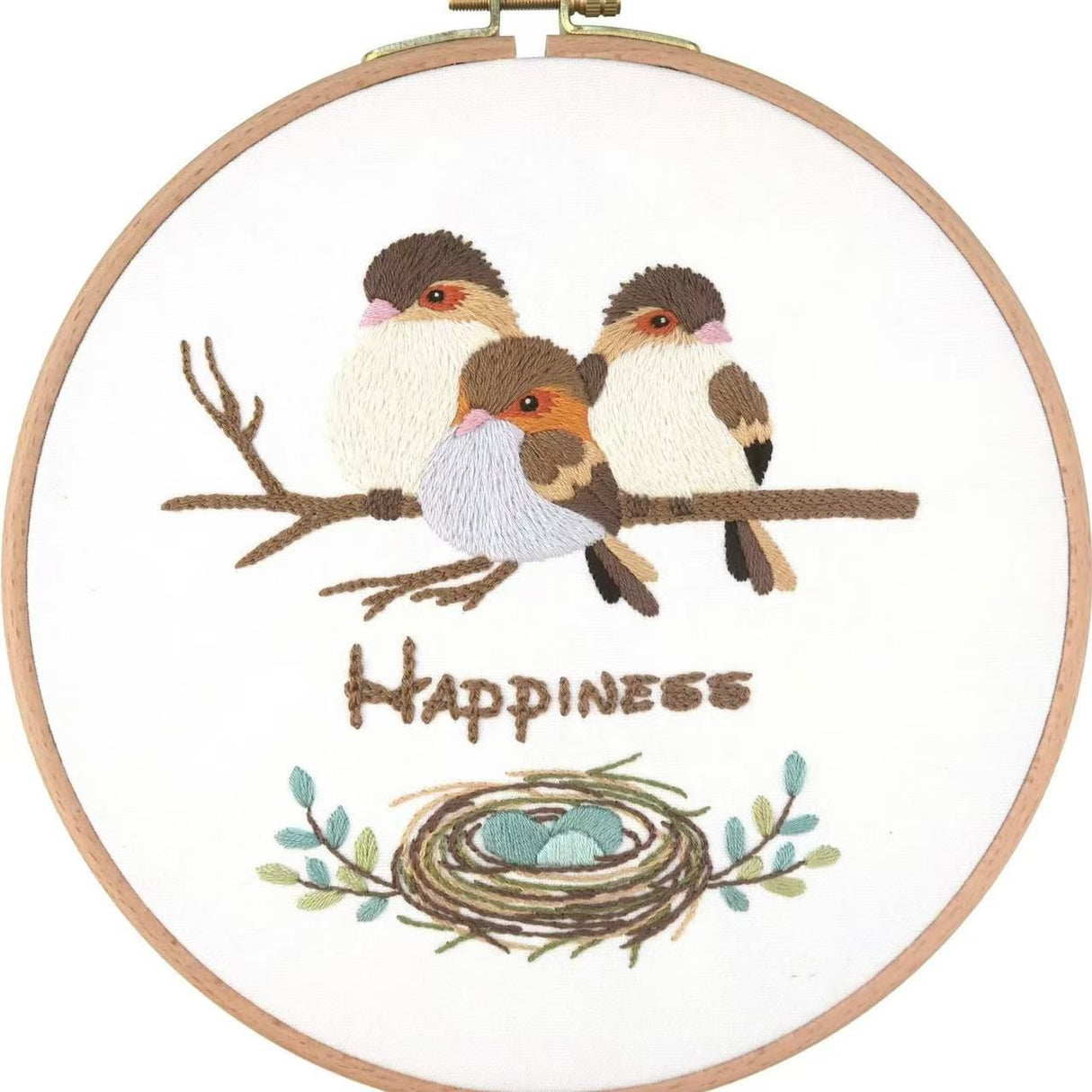Cross Stitch Kit with Bamboo Embroidery Pavilion Hoop 20cm with User Manual