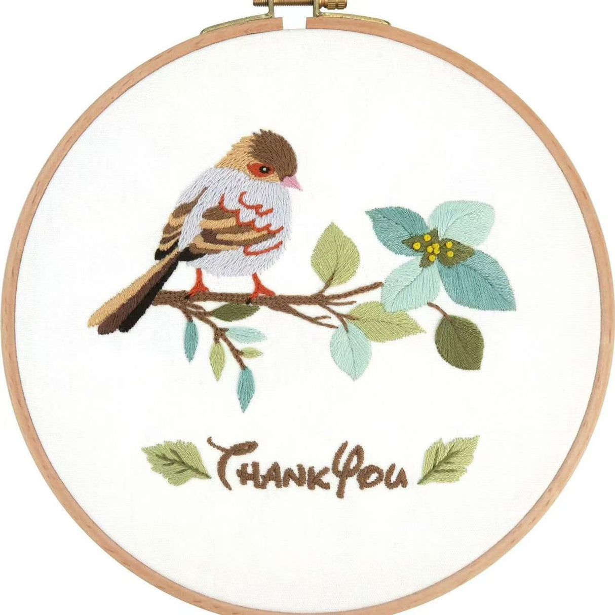 Cross Stitch Kit with Bamboo Embroidery Pavilion Hoop 20cm with User Manual