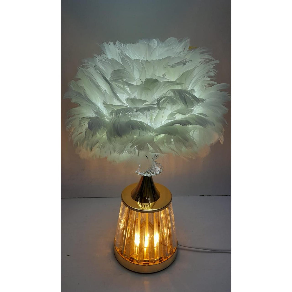 Crystal Feather Table Lamp – Multiple Bases & Feather Colours